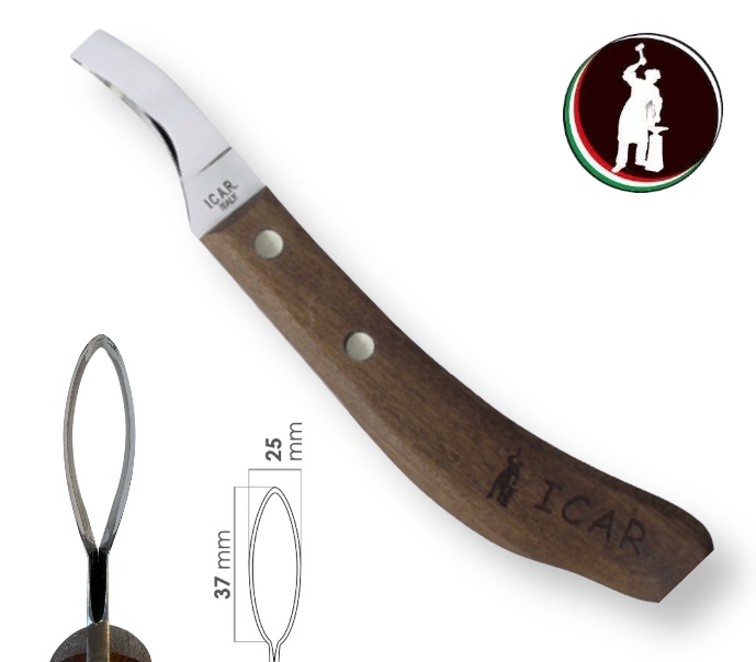 Icar COLTELLO Loop Classico Manico in Mogano 37mm.