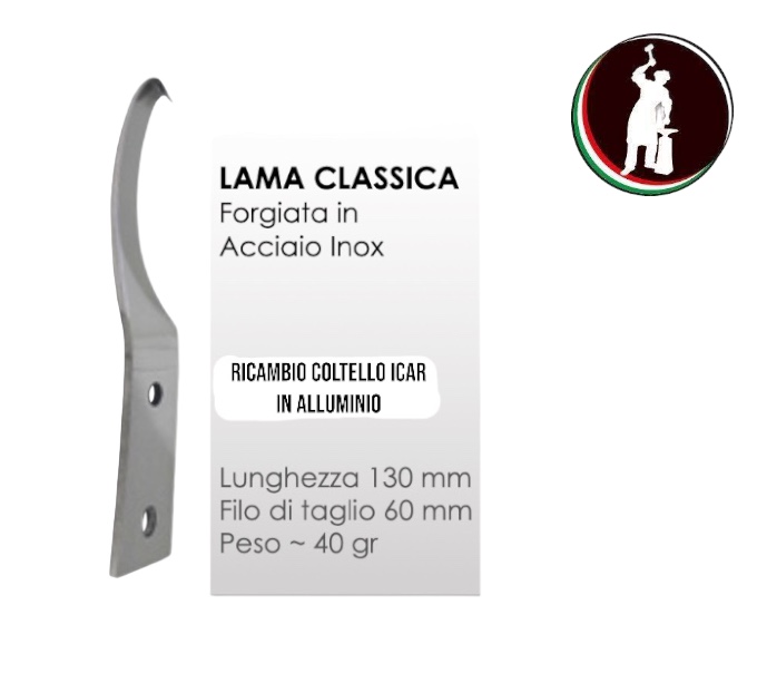 Icar  LAMA DI RICAMBIO Dritta per coltello Vet - Inox