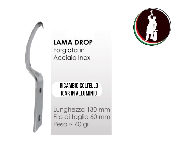 Icar  LAMA DI RICAMBIO Drop per coltello Vet - Inox