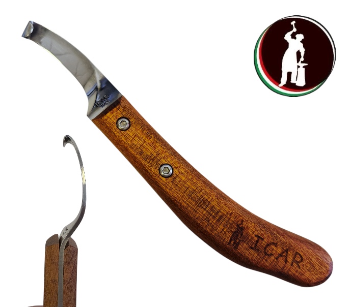 Icar COLTELLO lama INTERCAMBIABILE Manico in Mogano Drop DESTRO