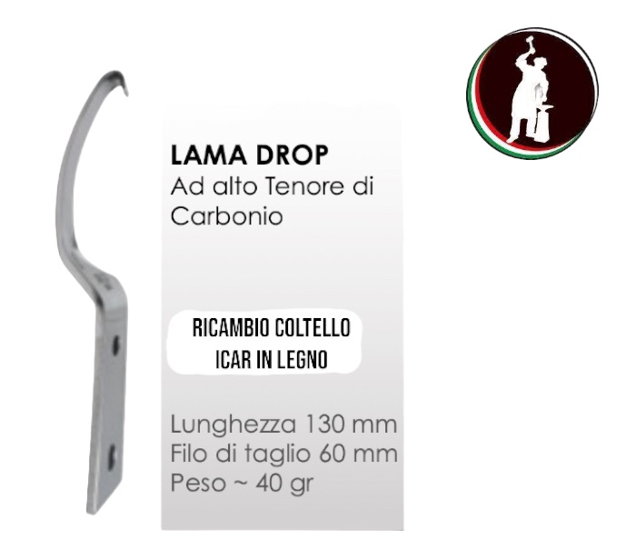 Icar LAMA DI RICAMBIO Drop per coltello KNIFERGO al Carbonio Drop