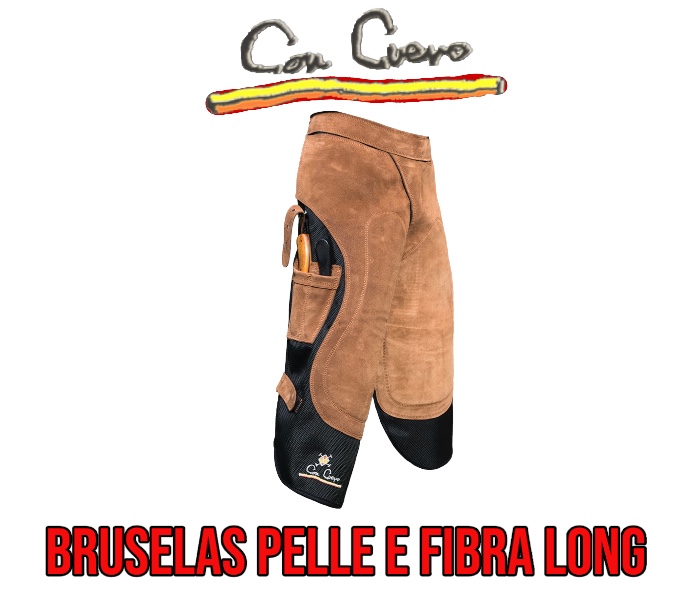 Con Cuero Grembiule Bruselas Pelle e Fibra Lungo